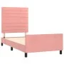 Pink velvet bed frame with headboard 80x200 cm by , Beds and slatted bases - Ref: Foro24-3125787, Price: 142,93 €, Discount: %