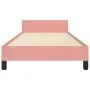 Pink velvet bed frame with headboard 80x200 cm by , Beds and slatted bases - Ref: Foro24-3125787, Price: 142,93 €, Discount: %