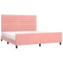 Estructura de cama con cabecero de terciopelo rosa 160x200 cm de , Camas y somieres - Ref: Foro24-3125829, Precio: 208,97 €, ...