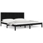 Estructura de cama de madera maciza de pino negra 200x200 cm
