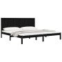 Estructura de cama de madera maciza de pino negra 200x200 cm