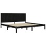 Estructura de cama de madera maciza de pino negra 200x200 cm