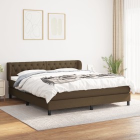 Box spring bed with dark brown fabric mattress 160x200 cm by , Beds and slatted bases - Ref: Foro24-3126496, Price: 535,36 €,...