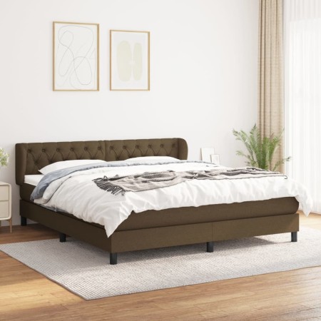 Boxspringbett mit dunkelbrauner Stoffmatratze 160x200 cm von , Betten und Lattenroste - Ref: Foro24-3126496, Preis: 535,36 €,...