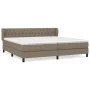 Box spring bed with taupe gray fabric mattress 200x200 cm by , Beds and slatted bases - Ref: Foro24-3126513, Price: 655,01 €,...