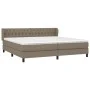 Box spring bed with taupe gray fabric mattress 200x200 cm by , Beds and slatted bases - Ref: Foro24-3126513, Price: 655,01 €,...
