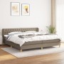Box spring bed with taupe gray fabric mattress 200x200 cm by , Beds and slatted bases - Ref: Foro24-3127073, Price: 666,32 €,...