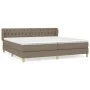 Box spring bed with taupe gray fabric mattress 200x200 cm by , Beds and slatted bases - Ref: Foro24-3127073, Price: 654,56 €,...