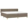 Box spring bed with taupe gray fabric mattress 200x200 cm by , Beds and slatted bases - Ref: Foro24-3127073, Price: 654,56 €,...