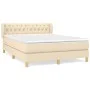 Box spring bed with cream fabric mattress 140x200 cm by , Beds and slatted bases - Ref: Foro24-3127050, Price: 465,58 €, Disc...