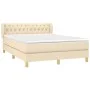 Box spring bed with cream fabric mattress 140x200 cm by , Beds and slatted bases - Ref: Foro24-3127050, Price: 465,58 €, Disc...