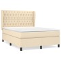 Box spring bed with cream fabric mattress 140x200 cm by , Beds and slatted bases - Ref: Foro24-3128210, Price: 557,73 €, Disc...