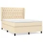 Box spring bed with cream fabric mattress 140x200 cm by , Beds and slatted bases - Ref: Foro24-3128210, Price: 549,36 €, Disc...