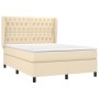 Box spring bed with cream fabric mattress 140x200 cm by , Beds and slatted bases - Ref: Foro24-3128210, Price: 557,73 €, Disc...
