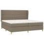 Box spring bed with taupe gray fabric mattress 200x200 cm by , Beds and slatted bases - Ref: Foro24-3128633, Price: 735,06 €,...