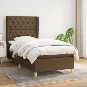 Box spring bed with dark brown fabric mattress 80x200 cm by , Beds and slatted bases - Ref: Foro24-3128720, Price: 356,12 €, ...
