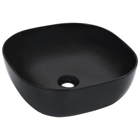 Lavabo 42,5x42,5x14,5 cm cerámica negro de vidaXL, Lavabos - Ref: Foro24-143918, Precio: 70,29 €, Descuento: %