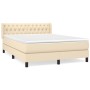 Boxspringbett mit cremefarbener Stoffmatratze 140x190 cm von , Betten und Lattenroste - Ref: Foro24-3129950, Preis: 430,06 €,...