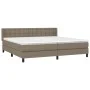 Box spring bed with taupe gray fabric mattress 200x200 cm by , Beds and slatted bases - Ref: Foro24-3130061, Price: 646,44 €,...