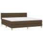 Box spring bed with dark brown fabric mattress 160x200 cm by , Beds and slatted bases - Ref: Foro24-3130524, Price: 504,03 €,...