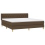 Cama box spring con colchón tela marrón oscuro 160x200 cm de , Camas y somieres - Ref: Foro24-3130524, Precio: 514,79 €, Desc...