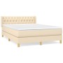 Box spring bed with cream fabric mattress 140x200 cm by , Beds and slatted bases - Ref: Foro24-3130518, Price: 467,74 €, Disc...