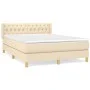 Box spring bed with cream fabric mattress 140x200 cm by , Beds and slatted bases - Ref: Foro24-3130518, Price: 453,42 €, Disc...