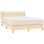 Box spring bed with cream fabric mattress 140x200 cm by , Beds and slatted bases - Ref: Foro24-3130518, Price: 467,74 €, Disc...