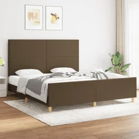 Bed frame with brown fabric headboard 180x200 cm by , Beds and slatted bases - Ref: Foro24-3124914, Price: 221,73 €, Discount: %