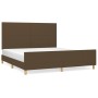 Estructura de cama con cabecero de tela marrón 180x200 cm de , Camas y somieres - Ref: Foro24-3124914, Precio: 217,57 €