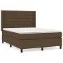 Box spring bed with dark brown fabric mattress 140x200 cm by , Beds and slatted bases - Ref: Foro24-3131756, Price: 492,94 €,...