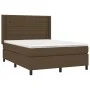 Box spring bed with dark brown fabric mattress 140x200 cm by , Beds and slatted bases - Ref: Foro24-3131756, Price: 492,94 €,...