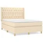 Box spring bed with cream fabric mattress 140x200 cm by , Beds and slatted bases - Ref: Foro24-3132238, Price: 557,24 €, Disc...