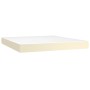 Cama box spring con colchón cuero sintético crema 180x200 cm