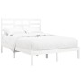 Estructura de cama sin colchón madera maciza blanco 140x190 cm