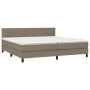 Box spring bed with mattress and LED lights taupe gray fabric 200x200 cm by , Beds and slatted bases - Ref: Foro24-3133345, P...