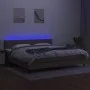 Box spring bed with mattress and LED lights taupe gray fabric 200x200 cm by , Beds and slatted bases - Ref: Foro24-3133345, P...
