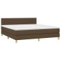 Boxspringbett mit LED-Matratze dunkelbrauner Stoff 160x200 cm von , Betten und Lattenroste - Ref: Foro24-3133808, Preis: 477,...