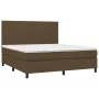Box spring bed mattress LED lights dark brown fabric 180x200cm by , Beds and slatted bases - Ref: Foro24-3134736, Price: 595,...