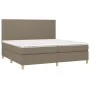 Box spring bed with mattress and LED lights taupe gray fabric 200x200 cm by , Beds and slatted bases - Ref: Foro24-3135305, P...