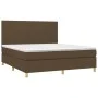Box spring bed mattress LED lights dark brown fabric 180x200cm by , Beds and slatted bases - Ref: Foro24-3135296, Price: 594,...