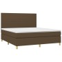 Cama box spring colchón luces LED tela marrón oscuro 180x200cm de , Camas y somieres - Ref: Foro24-3135296, Precio: 594,11 €,...