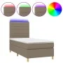 Box spring bed with mattress and LED lights taupe gray fabric 100x200 cm by , Beds and slatted bases - Ref: Foro24-3135497, P...