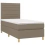 Box spring bed with mattress and LED lights taupe gray fabric 100x200 cm by , Beds and slatted bases - Ref: Foro24-3135497, P...