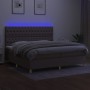 Box spring bed with mattress and LED lights taupe gray fabric 200x200 cm by , Beds and slatted bases - Ref: Foro24-3135705, P...