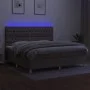 Box spring bed with mattress and LED lights taupe gray fabric 200x200 cm by , Beds and slatted bases - Ref: Foro24-3135705, P...
