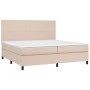 Cama box spring colchón LED cuero sintético capuchino 200x200cm de , Camas y somieres - Ref: Foro24-3135848, Precio: 698,24 €...