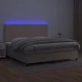 Box spring bed LED mattress cappuccino synthetic leather 200x200cm by , Beds and slatted bases - Ref: Foro24-3135848, Price: ...