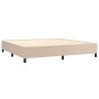 Cama box spring colchón LED cuero sintético capuchino 200x200cm de , Camas y somieres - Ref: Foro24-3135848, Precio: 698,24 €...