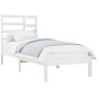 Estructura de cama sin colchón madera maciza blanco 90x200 cm